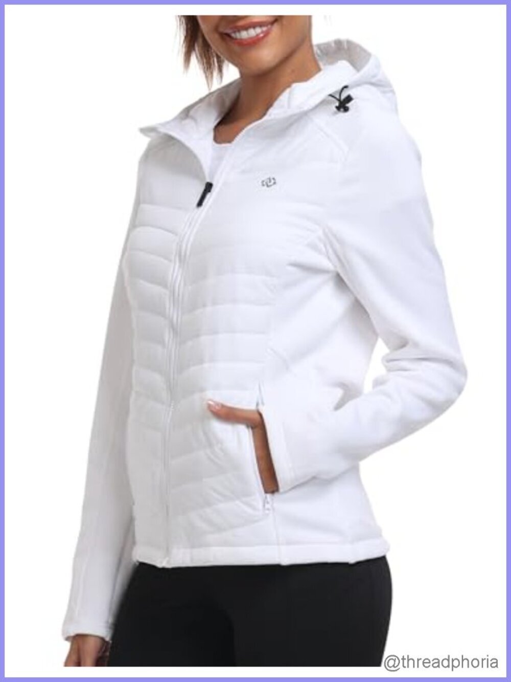 Fleece Lined Softshell Jacket Hooded Lightweight Insulated Puffer Full Zip
